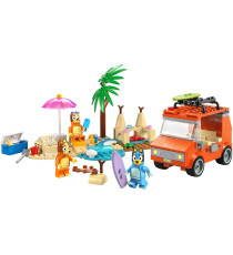 Lego Bluey - Vacanza sulla spiaggia della famiglia di Bluey - Lego 11202 Bingo e Chilli, 2 Surf, Castello Sabbia 133pz Anni 4+