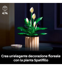 Lego The Botanical Collection - Spatifillo - Lego 11504 con Vaso - con Fiori Bianchi Finti e Boccioli Anni 18+ 474pz