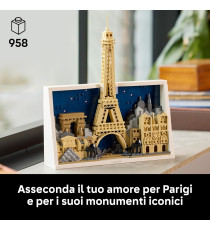 Lego Architecture - Parigi – La città dell’amore - Lego 21064 Parete 3D con Paesaggio Parigino Anni 18+ 958pz