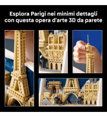 Lego Architecture - Parigi – La città dell’amore - Lego 21064 Parete 3D con Paesaggio Parigino Anni 18+ 958pz