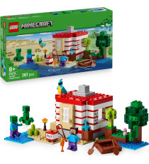 Lego Minecraft - Casa nella giungla esplosiva - Lego 21275 Barca, Figure di Steve, Creeper e Zombie, Funzione TNT 287pz Anni 8+