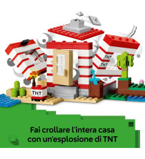 Lego Minecraft - Casa nella giungla esplosiva - Lego 21275 Barca, Figure di Steve, Creeper e Zombie, Funzione TNT 287pz Anni 8+