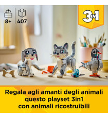 Lego Creator 3in1 - Gatto giocoso - Lego 31163 si Trasforma in Piccione o in Cane Domestico Anni 8+ 407pz