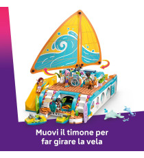 Lego Friends - Avventura sul catamarano - Lego 42664 con Vela Mobile, 4 Mini Bamboline, 2 Figure di Delfino 985pz Anni 8+