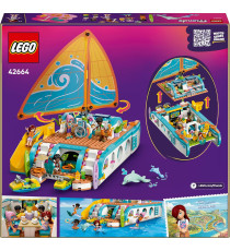 Lego Friends - Avventura sul catamarano - Lego 42664 con Vela Mobile, 4 Mini Bamboline, 2 Figure di Delfino 985pz Anni 8+