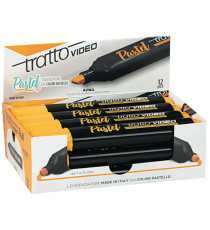 Evidenziatore Tratto Video pastel  - punta a scalpello - tratto da 1,0mm-5,0mm - arancione pastel- Tratto