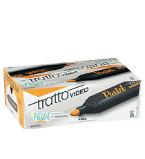 Evidenziatore Tratto Video pastel  - punta a scalpello - tratto da 1,0mm-5,0mm - arancione pastel- Tratto