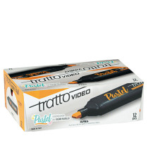 Evidenziatore Tratto Video pastel  - punta a scalpello - tratto da 1,0mm-5,0mm - arancione pastel- Tratto