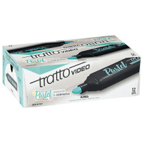 Evidenziatore Tratto Video pastel  - punta a scalpello - tratto da 1,0mm-5,0mm - verde pastel - Tratto