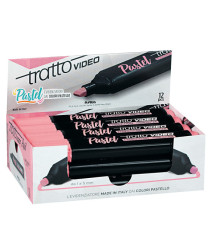 Evidenziatore Tratto Video Pastel - punta a scalpello - tratto 1,0 - 5,0 mm - rosa pastel - Tratto