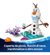 Lego Disney Frozen - Il divertente picnic di Olaf e Bruni - Lego 43287 Pupazzo di neve con coperta da picnic Anni 7+ 478pz