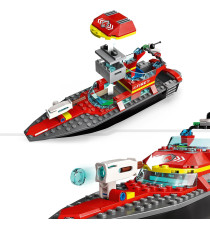 Lego City - Barca di soccorso antincendio - Lego 60373 Nave galleggiante e gommone dei Vigili del fuoco Anni 5+ 144pz