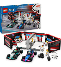 Lego City - Garage con monoposto Mercedes-AMG e Alpine F1 - Lego 60444 Auto da corsa con 2 piloti e 4 meccanici Anni 7+ 678pz