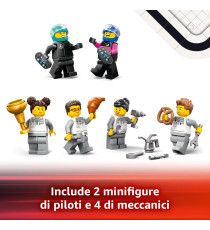Lego City - Garage con monoposto Mercedes-AMG e Alpine F1 - Lego 60444 Auto da corsa con 2 piloti e 4 meccanici Anni 7+ 678pz
