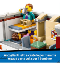 Lego City - Camper van delle vacanze d’avventura - Lego 60454 con 3 minifigure e accessori Anni 6+ 385pz