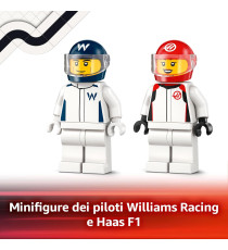 Lego City - Monoposto Williams Racing e Haas F1 - Lego 60464 Auto da corsa e 2 minifigure di piloti e starter brick Anni 4+ 92pz
