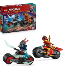 Lego Ninjago - Gara di velocità sulla moto di Kai - Lego 71838 2 motociclette con ruote mobili, 2 minifigure Anni 6+ 79pz
