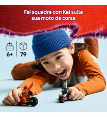 Lego Ninjago - Gara di velocità sulla moto di Kai - Lego 71838 2 motociclette con ruote mobili, 2 minifigure Anni 6+ 79pz