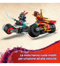 Lego Ninjago - Gara di velocità sulla moto di Kai - Lego 71838 2 motociclette con ruote mobili, 2 minifigure Anni 6+ 79pz