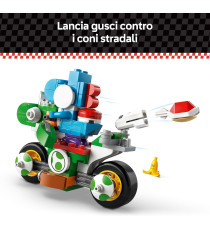 Lego Super Mario - Mario Kart: Moto Yoshi - Lego 72031  posiziona Yoshi sulla Moto e guida tra 4 coni stradali 7+ 133pz