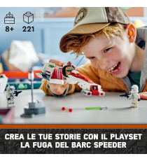 Lego Star Wars - La fuga del BARC Speeder - Lego 75378 con Grogu (Baby Yoda) e la minifigure di Kelleran Beq Anni 8+ 221pz