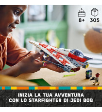Lego Star Wars - Starfighter di Jedi Bob - Lego 75388  cabina di pilotaggio apribile con stiva, 2 shooter a molla 8+ 305pz