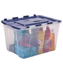Contenitore multiuso Bankers Box - 43 x 59 x 35 cm - 55 L - PP - con coperchio a cerniera blu - trasparente - Fellowes