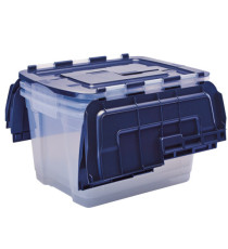 Contenitore multiuso Bankers Box - 43 x 59 x 35 cm - 55 L - PP - con coperchio a cerniera blu - trasparente - Fellowes