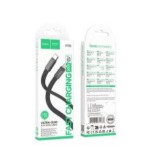 Cavo di ricarica type-C Hoco X125 fast piatto 60W black da USB-C a type-c usb-c 1mt PD QC3.0 3A 60W ricarica e dati PD