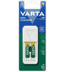 Caricabatterie Varta 57656 AA + AAA - 57656201421 per stilo e ministilo, incluse 2 batterie ricaricabili AAA 800MAH