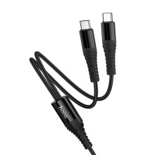 Cavo di ricarica USB-C 2 in 1 X123 black connettore USB-C(Type-C) Ricarica veloce 3A Cavo 1mt in nylon da USB C a USB C+C