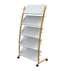 Portariviste da terra - 5 tasche - 51,5 x 83 x 163,3 cm - legno/ABS - bianco - Alba