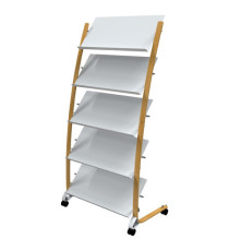 Portariviste da terra - 5 tasche - 51,5 x 83 x 163,3 cm - legno/ABS - bianco - Alba