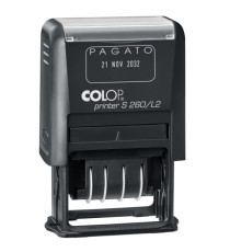 Timbro S260/L2 Datario + PAGATO - 4 mm - autoinchiostrante - bicolore - Colop