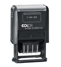 Timbro S260/L3 Datario + REGISTRATO - 4 mm - autoinchiostrante - bicolore - Colop