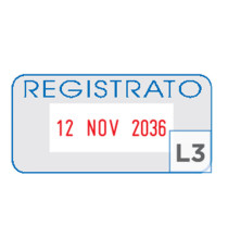 Timbro S260/L3 Datario + REGISTRATO - 4 mm - autoinchiostrante - bicolore - Colop