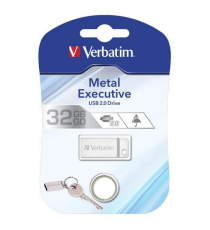 Pendrive 32GB USB mini in metallo Verbatim 98749  Drive USB 2.0 Metal Executive 16GB Resistente, impermeabile