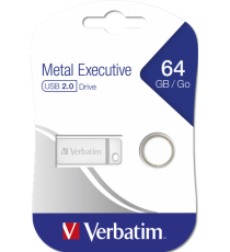 Pendrive 64GB USB mini in metallo Verbatim 98750 Drive USB 2.0 Metal Executive 64GB Resistente, impermeabile, antipolvere