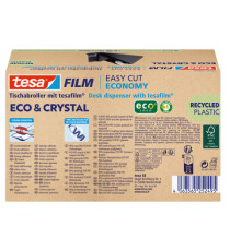 Dispenser da tavolo Crystal recycled - per nastri da 33 m - rotolo 19 mm x 10 m incluso - Nero - Tesa