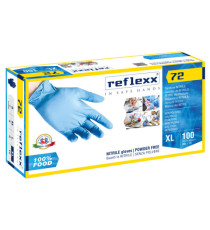 Guanti in nitrile foodline R72 - tg XL - azzurro - Reflexx - conf. 100 pezzi