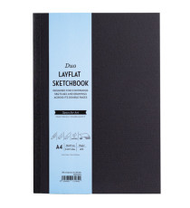 Sketchbook Duo Layflat - A4 - 105 gr - 60 pag - copertina nera - MUSA