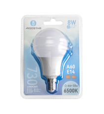Lampadina led A60 8W attacco E14 730 lumen 6500K luce fredda misura D60Hx114mm Equivalenza incandescente 55W