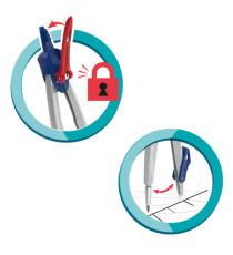 Compasso Stop System - con adattatore e mine ricambio - diametro max cerchio 282mm - Maped