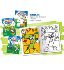 Album da colorare - 24 facciate - fantasie dinosauri, numeri - Blasetti