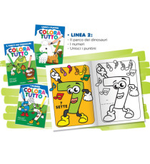 Album da colorare - 24 facciate - fantasie dinosauri, numeri - Blasetti