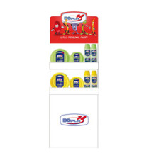 Espositore da terra Mini - con piatti e bicchieri Reuse - giallo/verde - Dopla