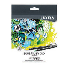 Pennarelli Aqua Brush Duo - punte 2,00 - 4,00 mm - Lyra - astuccio 24 pezzi