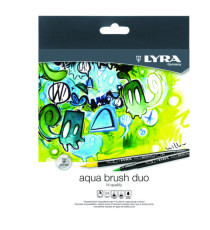 Pennarelli Aqua Brush Duo - punte 2,00 - 4,00 mm - Lyra - astuccio 24 pezzi