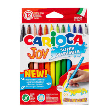 Pennarelli Joy - punta 2,6mm - colori assortiti - lavabili - Carioca - scatola 12 pezzi