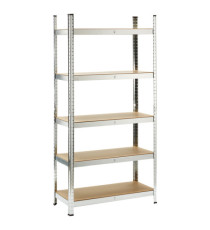 Scaffale - 5 ripiani - 180 x 40 x 90cm - metallo/MDF - Garden Friend